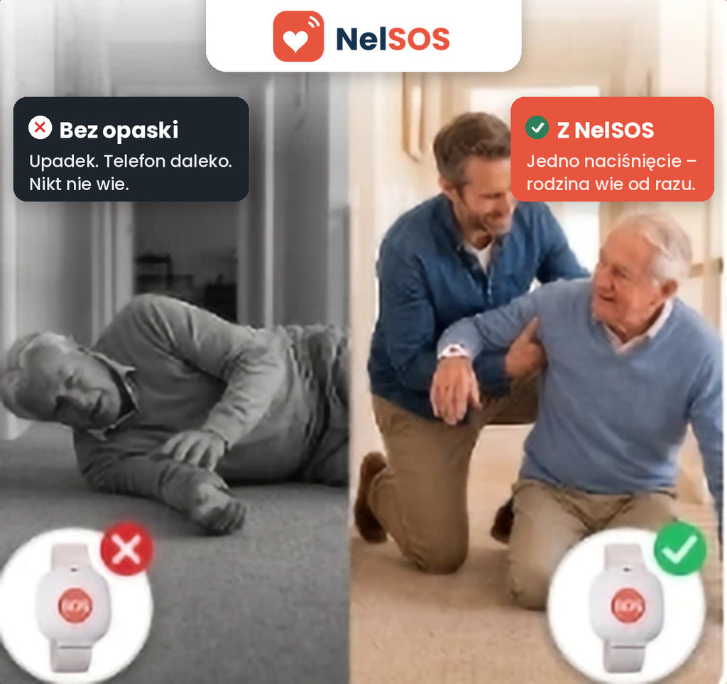 NelSOS – opaska alarmowa dla seniora z przyciskiem SOS